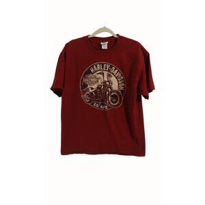 Harley-Davidson Go Ape T-Shirt Men's L Red Maroon Wahoo Port Aransas Texas